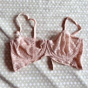 Free People Light Pink Lace Underwire Bra